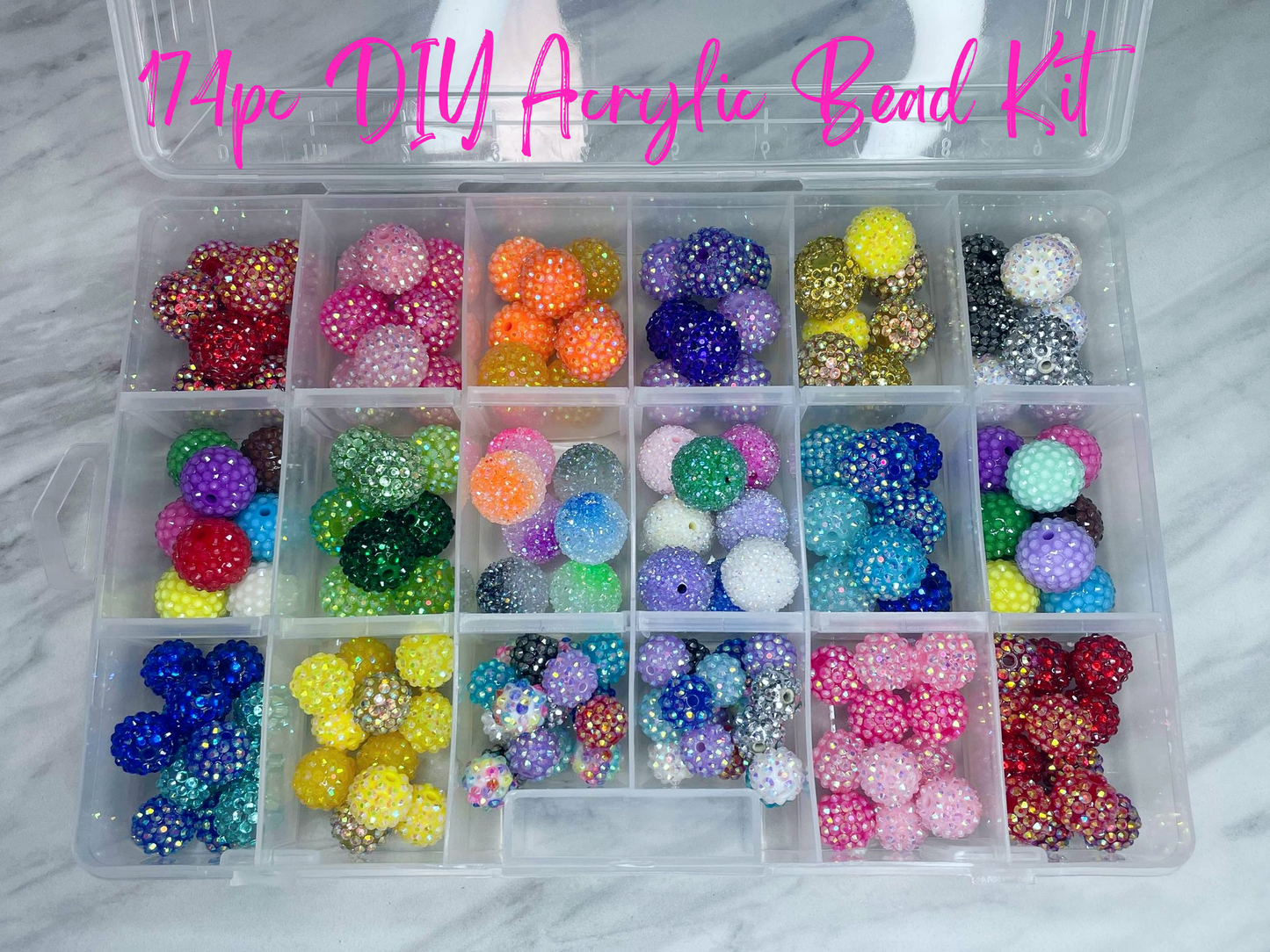 DIY ACRYLIC BEAD KIT 174PC + STORAGE CASE