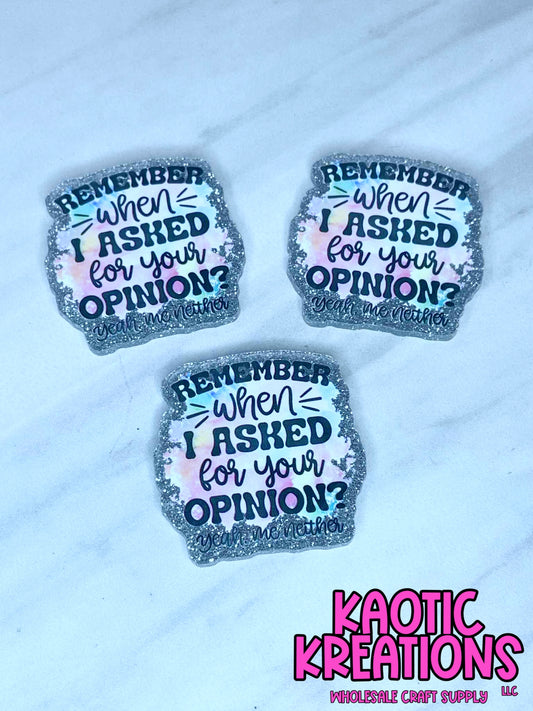 FLATBACK ACRYLIC REMEMBER WHEN I ASKED FOR YOUR OPINION F465 (1ct)