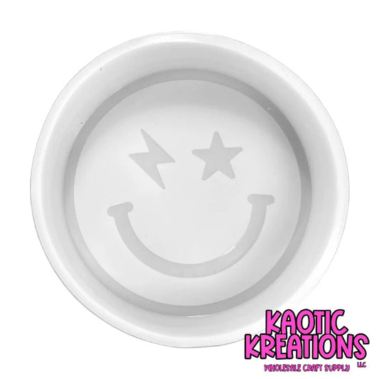 LIGHTNING BOLT EYE SMILEY SILICONE FRESHIE MOLD 3.75" W x 1" D M5 (1ct)
