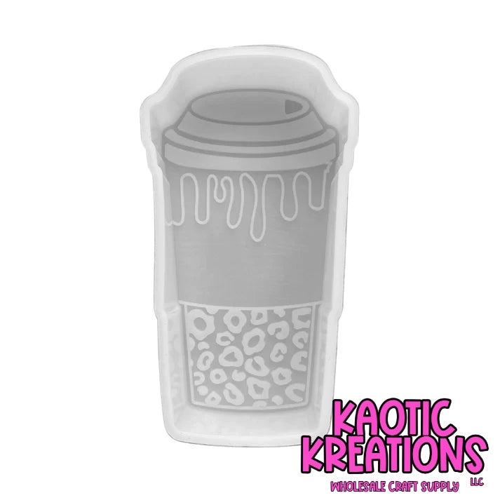 LEOPARD COFFEE CUP SILICONE FRESHIE MOLD 3" W x 4.75" H x 1" D M13 (1ct)