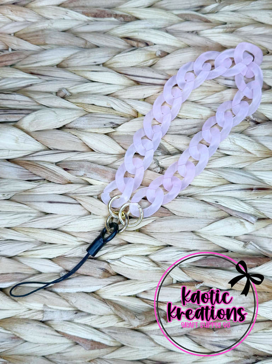 ACRYLIC CHAIN PHONE STRAP WRISTLET - ICY PINK (1ct)