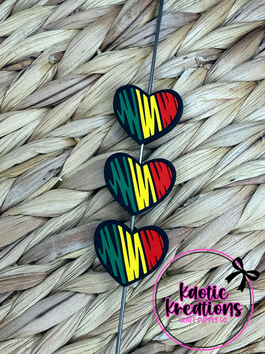 JUNETEENTH HEART SILICONE FOCAL D111 (1ct)