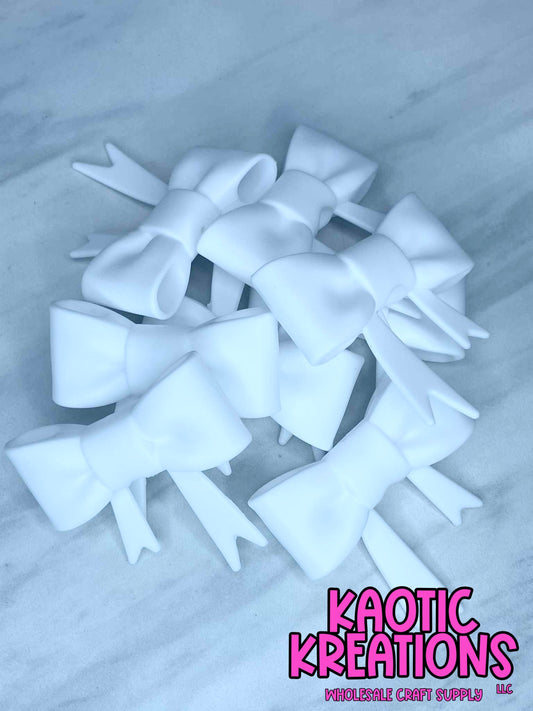 BEADABLE JUMBO SILICONE BOW SOLID WHITE (1ct)