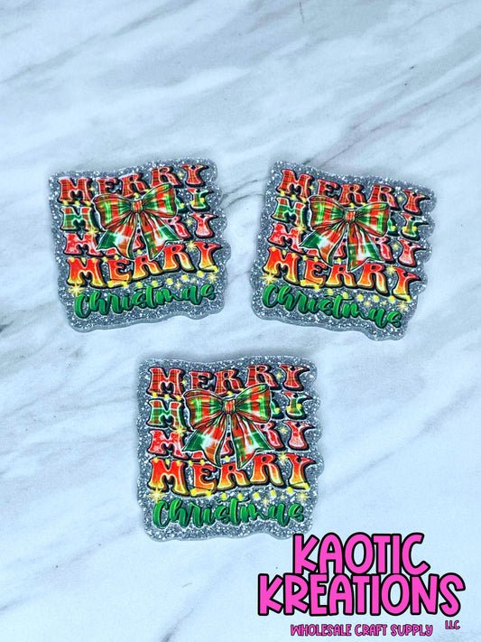FLATBACK ACRYLIC MERRY CHRISTMAS F344 (1ct)