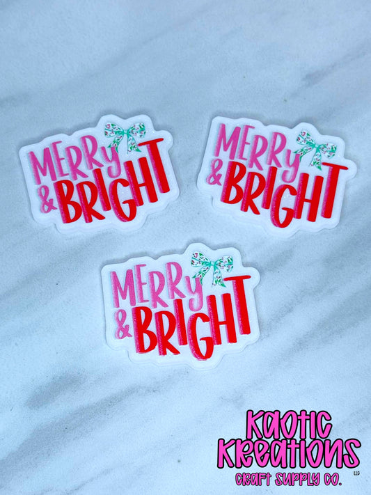 FLATBACK ACRYLIC MERRY AND BRIGHT F213 (1ct)