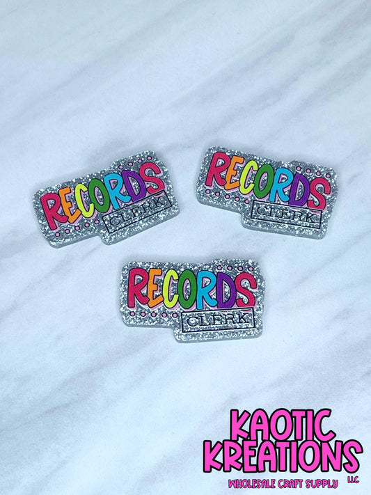 FLATBACK ACRYLIC RECORDS CLERK F39 (1ct)