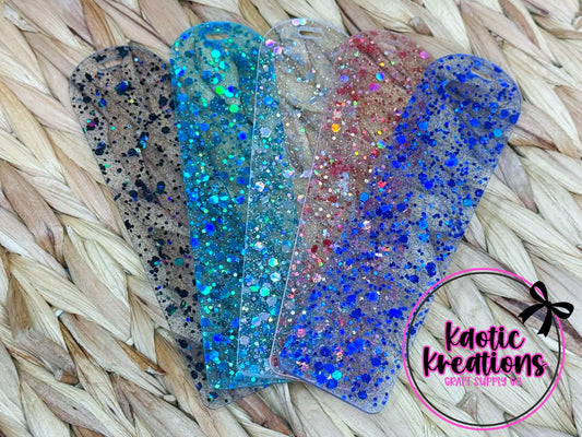 ACRYLIC BOOKMARK BLANK - CHUNKY GLITTER BACKGROUND (1ct)