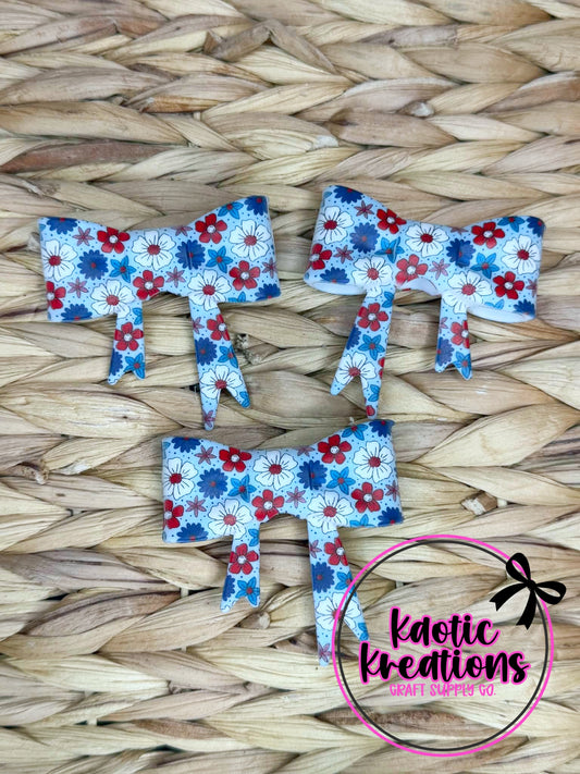 *SHOP EXCLUSIVE* D32 BEADBALE JUMBO SILICONE BOW RED WHITE BOOM FLORAL (1ct)