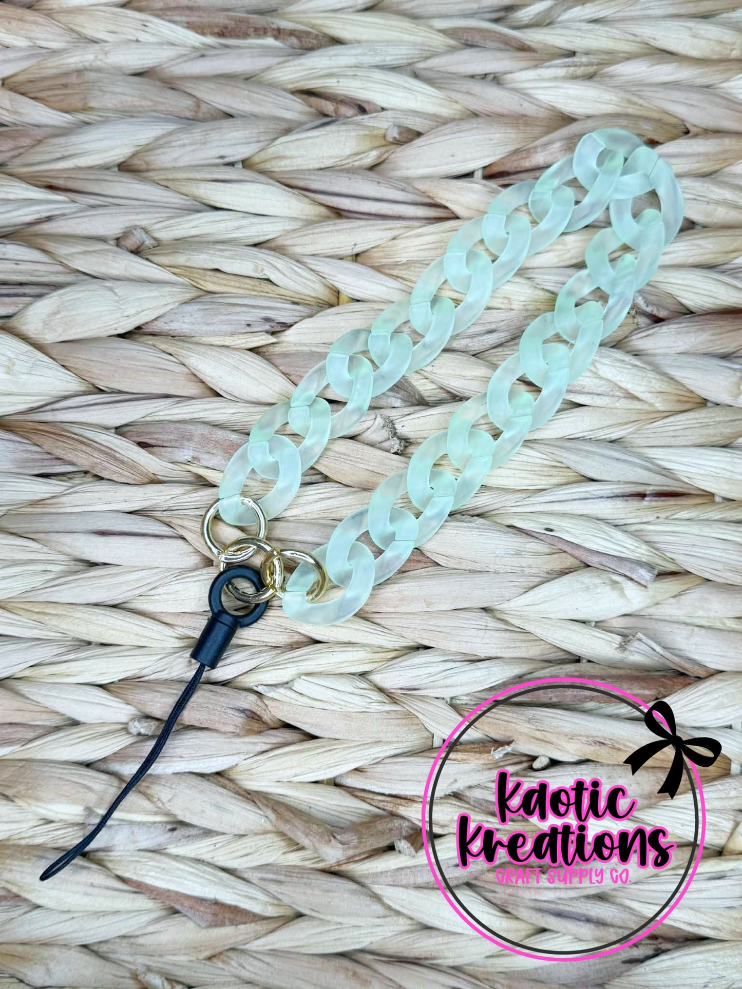 ACRYLIC CHAIN PHONE STRAP WRISTLET - MINT GREEN (1ct)
