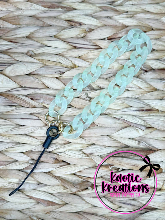 ACRYLIC CHAIN PHONE STRAP WRISTLET - MINT GREEN (1ct)