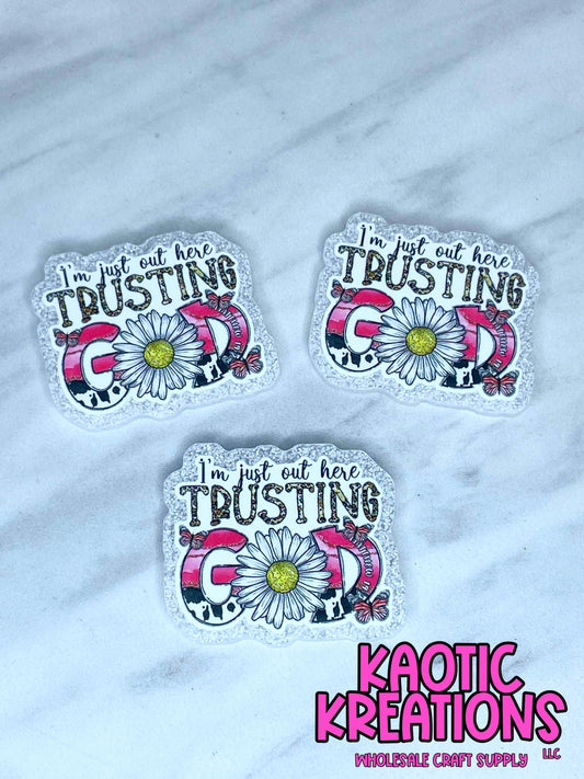 FLATBACK ACRYLIC JUST OUT HERE TRUSTING GOD F35 (1ct)