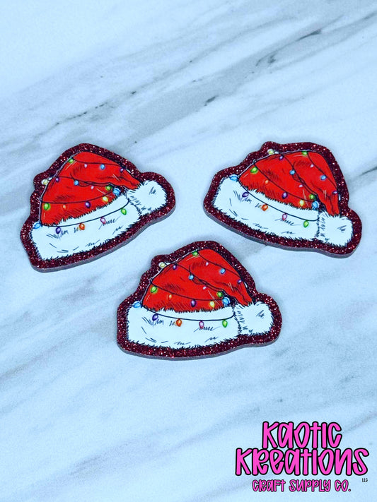 FLATBACK ACRYLIC SANTA HAT F622 (1ct)