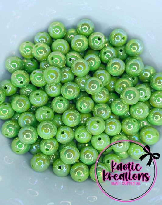 16MM OPAL ACRYLIC BEAD GREEN OP8 (1ct)