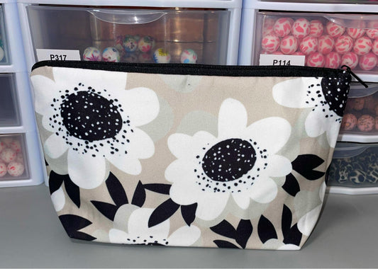 **CLEARANCE** Cosmetic Bag Black & White Floral