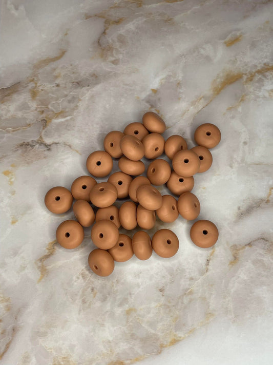 14mm Abacus Bead Tanned Hide #75