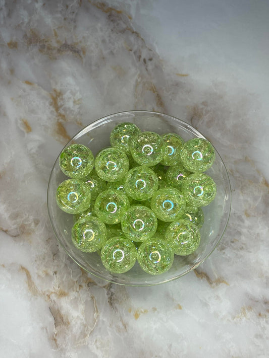 #4 Light Green 20mm Crackle Acrylic Bead