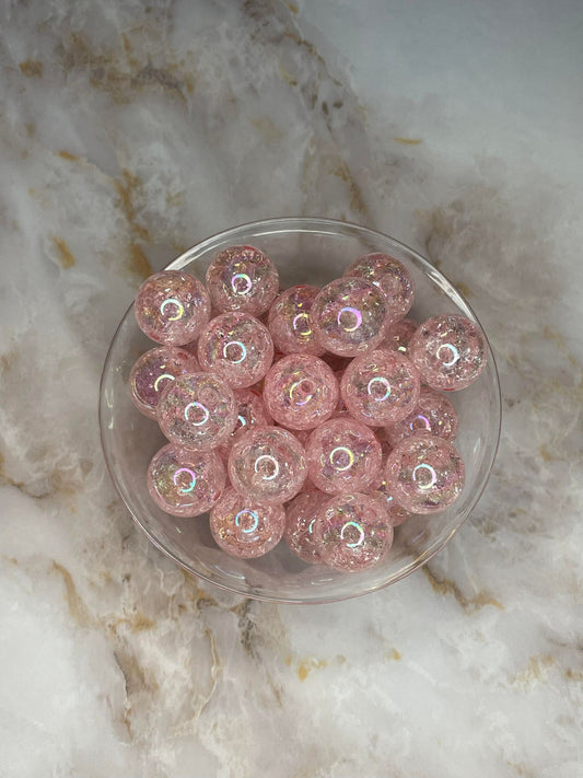 #2 Soft Pink 20mm Crackle Acrylic Bead