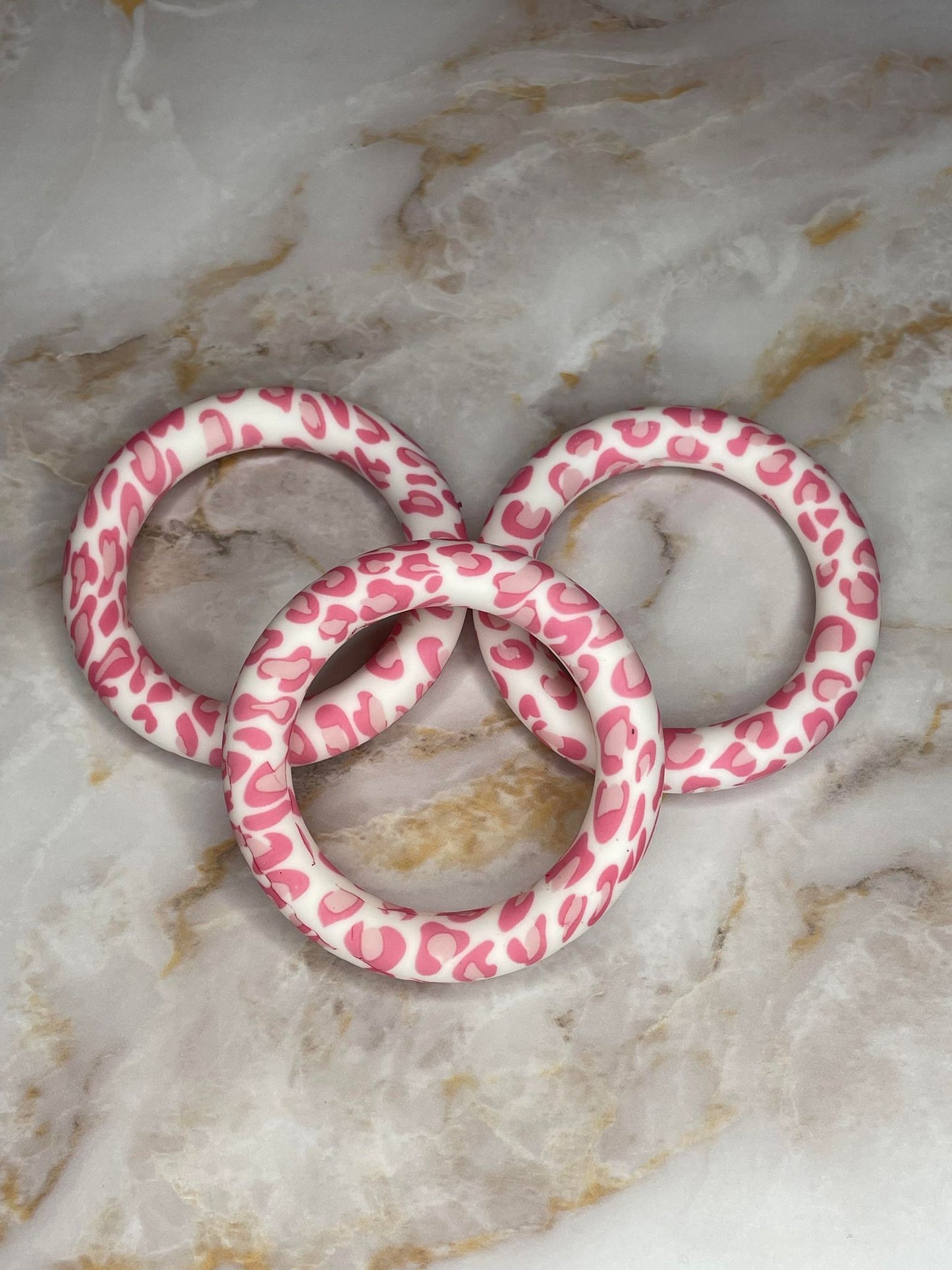 PINK LEOPARD 65MM SILICONE RING