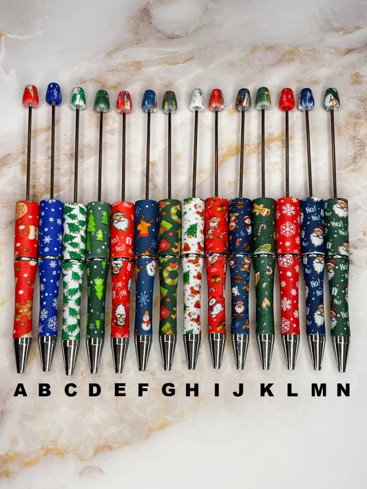 BEADABLE PENS - CHRISTMAS PRINT