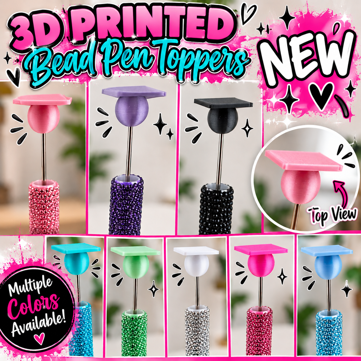 3D Printed Bead Pen Topper (1ct)