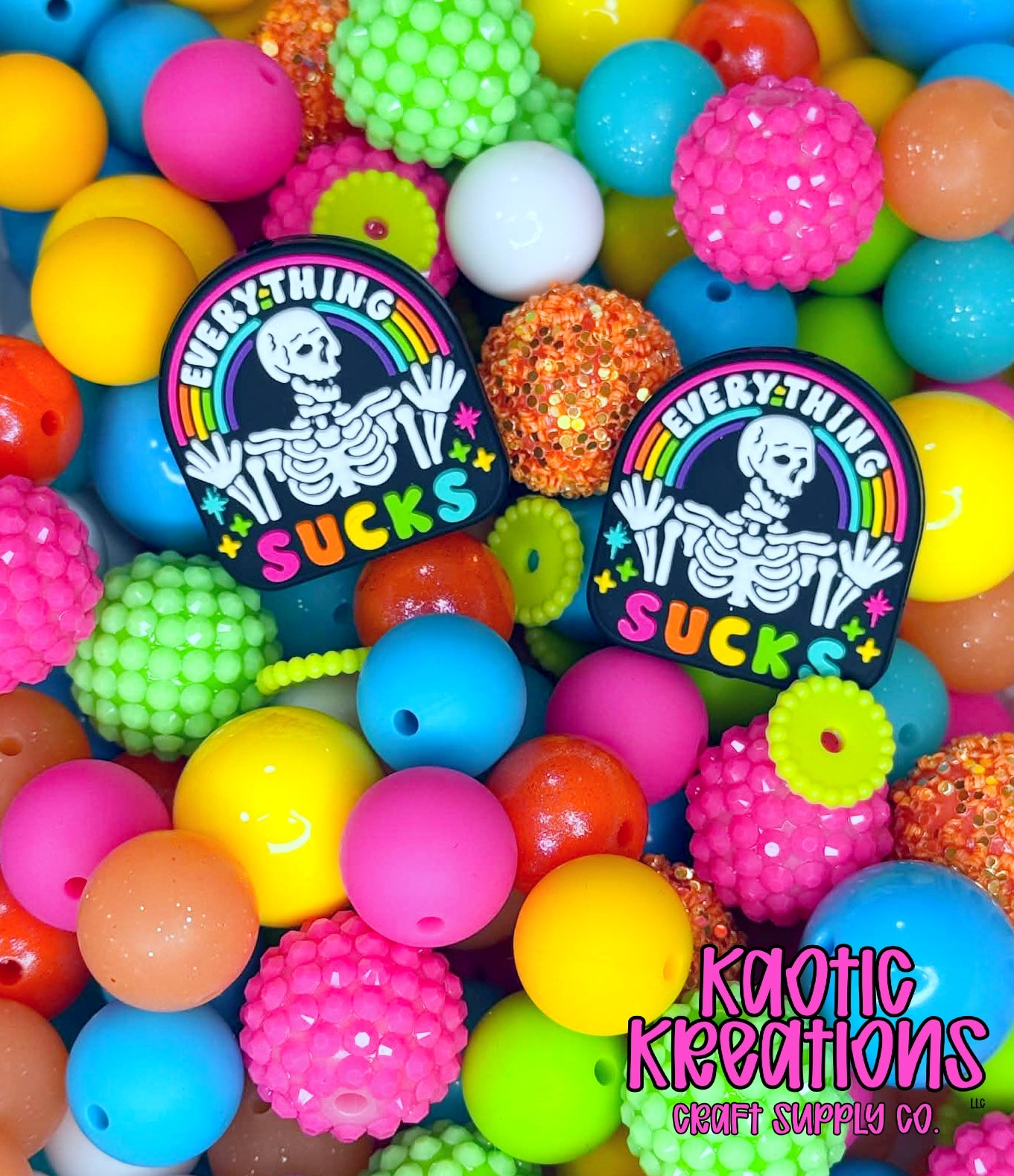 ACRYLIC SILICONE BEAD MIX #89 (40ct)