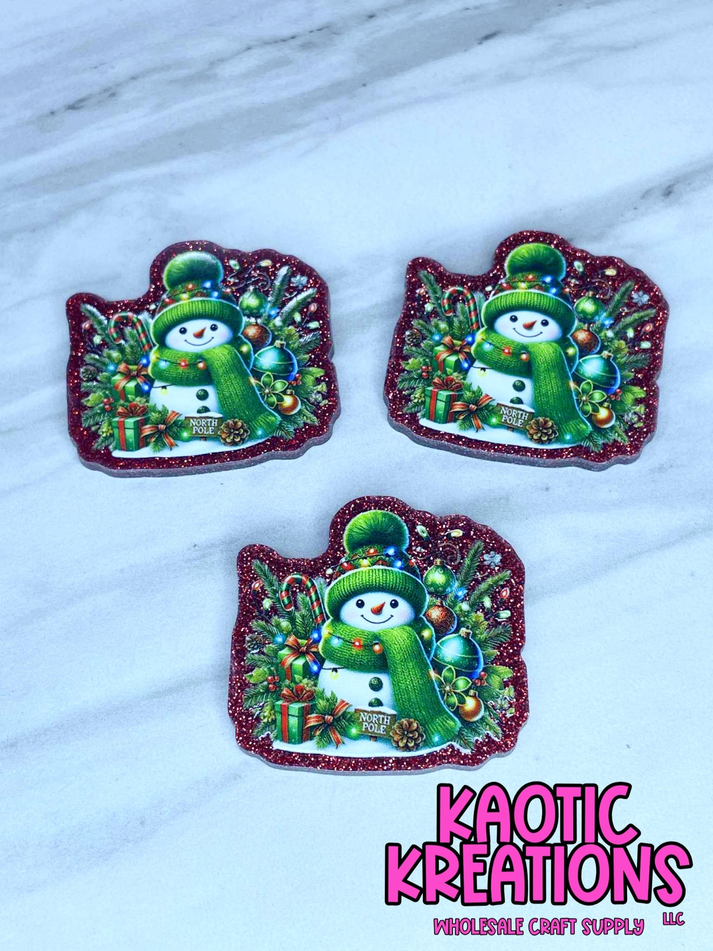 FLATBACK ACRYLIC SNOWMAN F574 (1ct)
