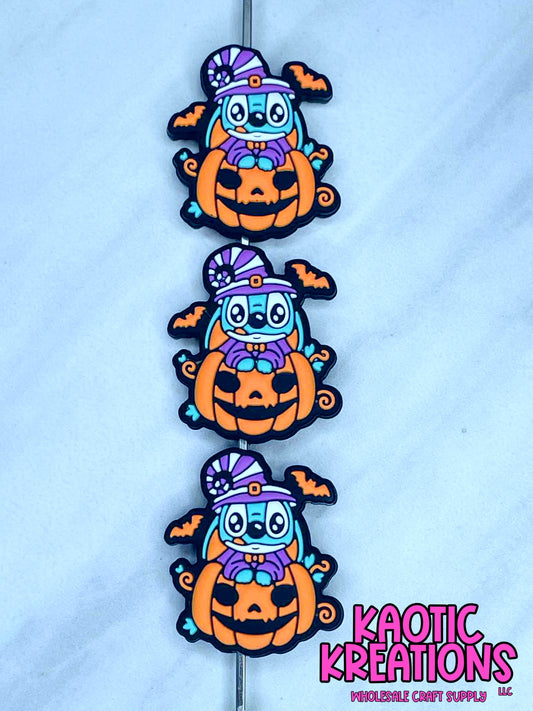 BLUE ALIEN PUMPKIN SILICONE FOCAL D549 (1ct)