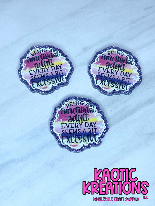 FLATBACK ACRYLIC BEING A FUNCTIONAL ADULT F468 (1ct)