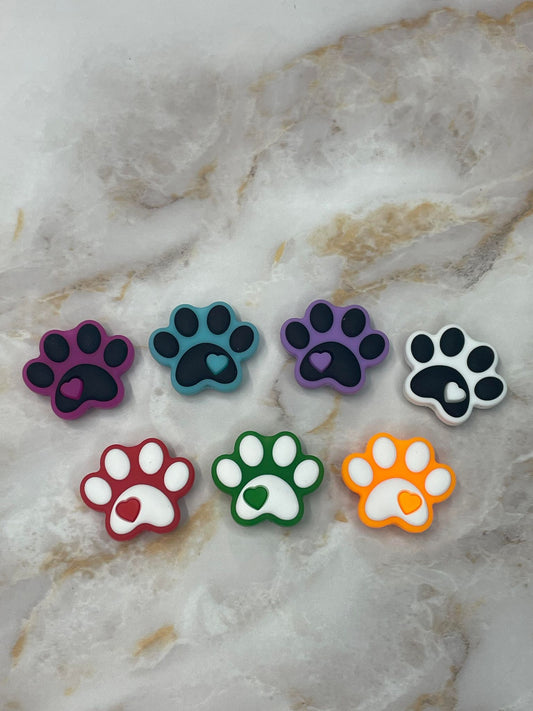 (DISCONTINUED) PAW PRINT SILICONE FOCAL (1ct)