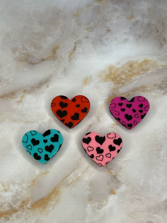 **DISCONTINUED** 22MM HEART SILICONE FOCAL MULTI HEARTS