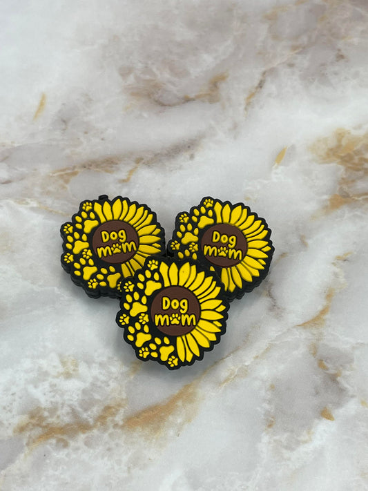 DOG MOM SUNFLOWER SILICONE FOCAL