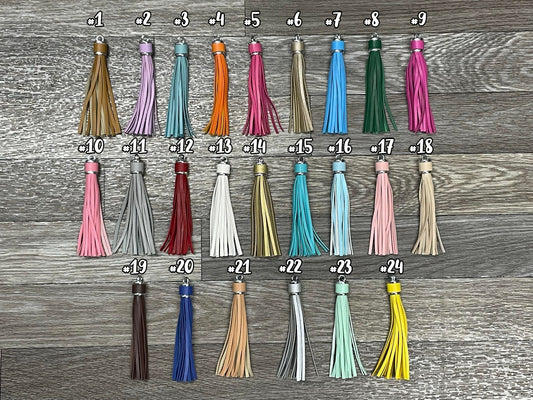 SOLID LEATHER TASSELS (SILVER HARDWARE)