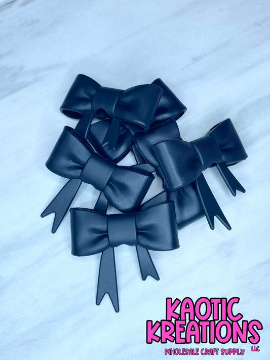 BEADABLE JUMBO SILICONE BOW SOLID BLACK (1ct)