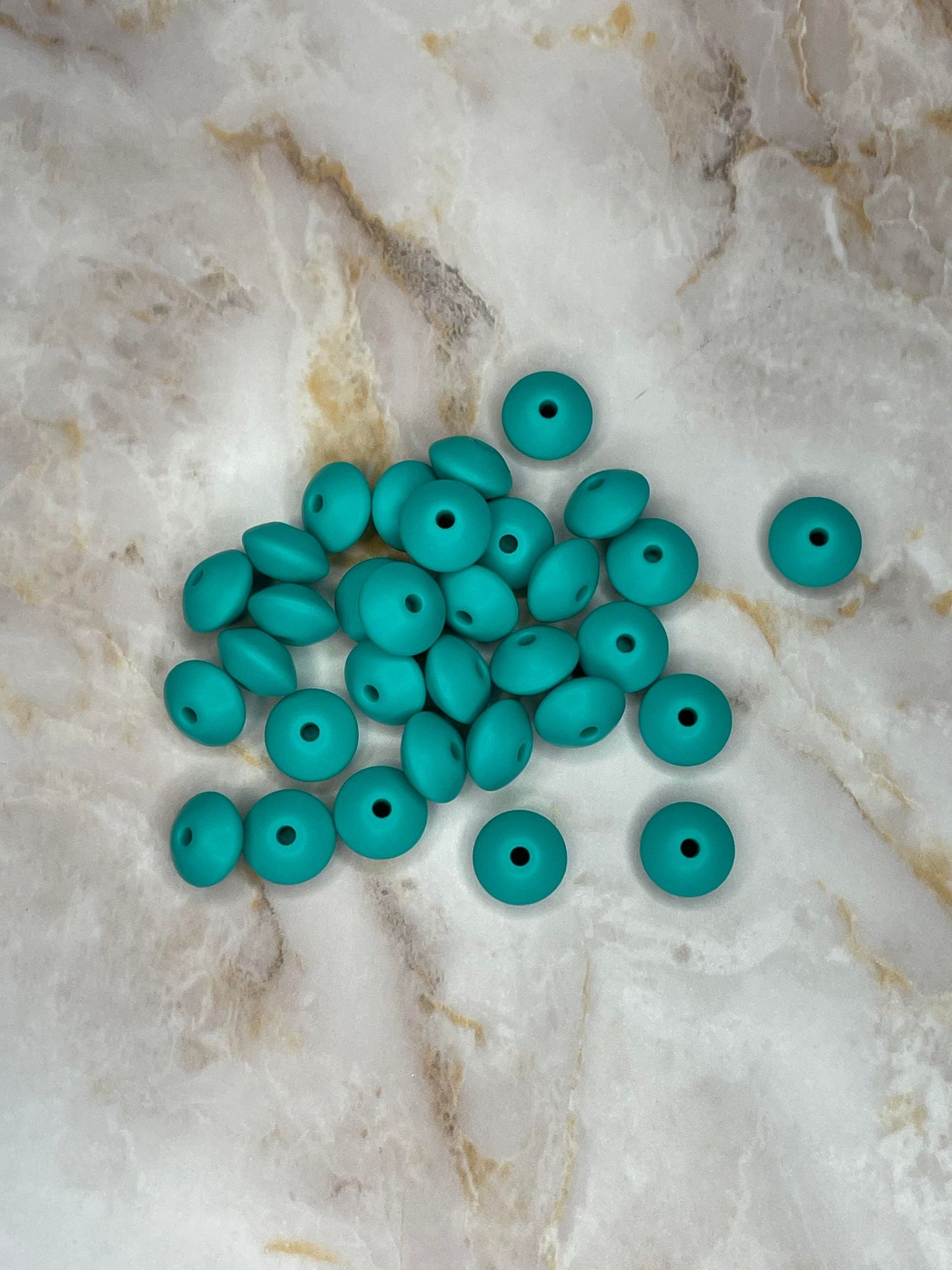 12MM LENTIL DARK TURQUOISE #208