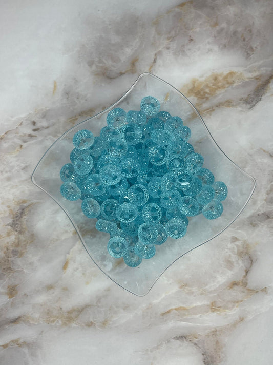 12MM RESIN RHINESTONE SPACER TRANSPARENT ICY BLUE #13 (EACH)