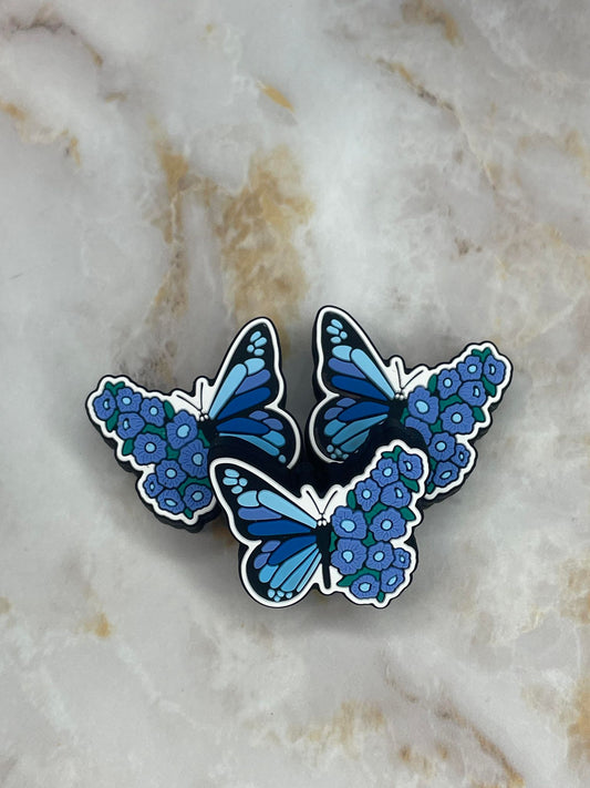 BLUE FLORAL BUTTERFLY FOCAL