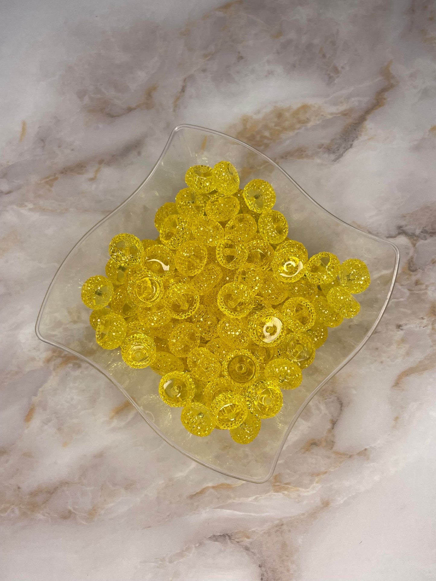 12MM RESIN RHINESTONE SPACER TRANSPARENT LEMON #20 (EACH)