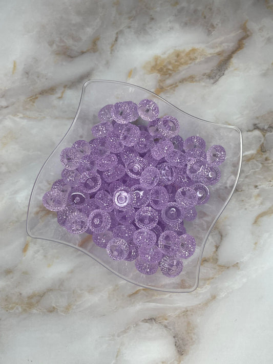 12MM RESIN RHINESTONE SPACER TRANSPARENT LILAC #5 (EACH)