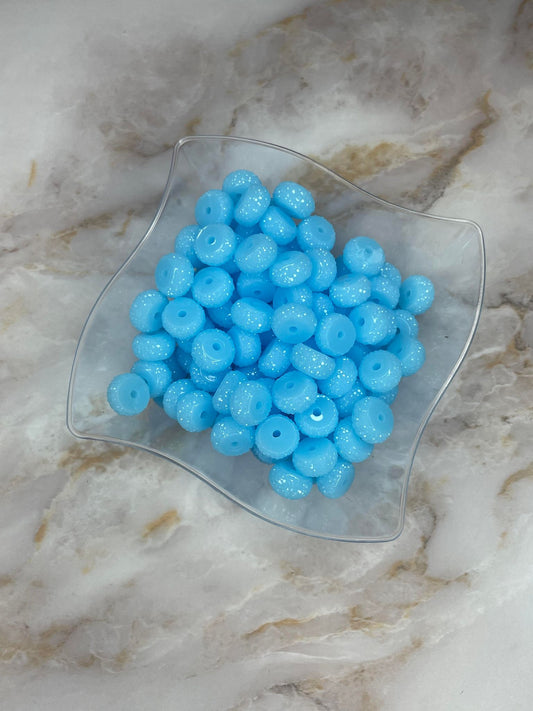 12MM RESIN RHINESTONE SPACER SKY BLUE #15 (EACH)