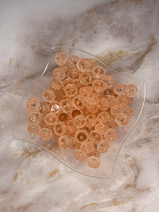 12MM RESIN RHINESTONE SPACER TRANSPARENT PEACHY #26 (EACH)