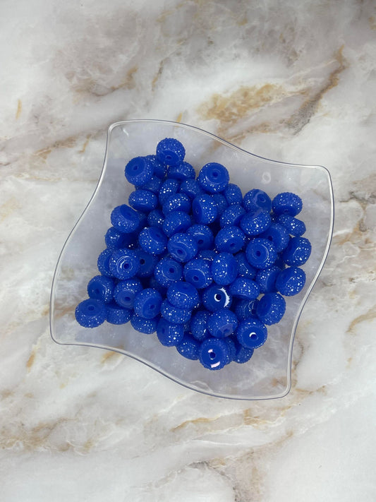 12MM RESIN RHINESTONE SPACER ROYAL BLUE #27 (EACH)