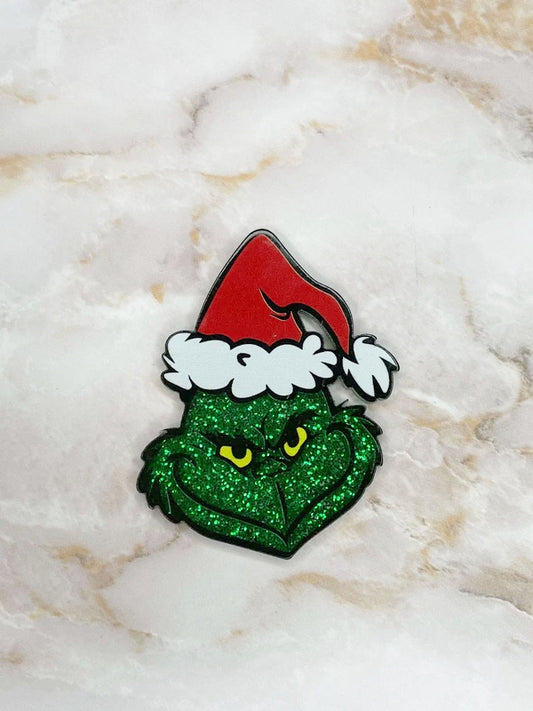 FLATBACK ACRYLIC GRINCH FACE F17