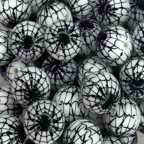 P548 SPIDER WEB WHITE GLOW 15MM PRINT (1ct)