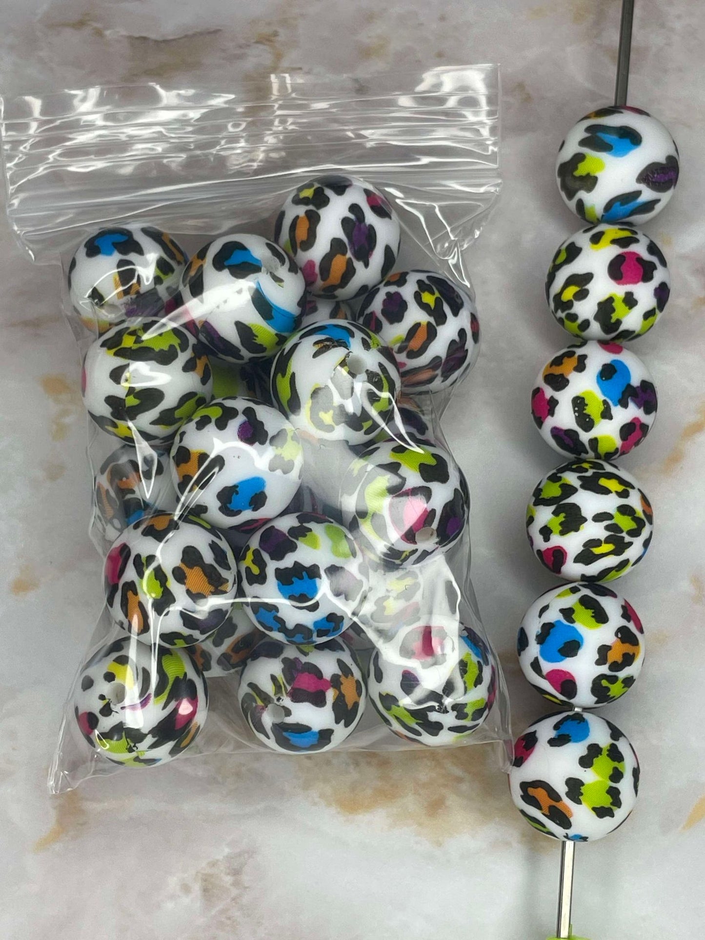 WHOLESALE - P7 COLORFUL LEOPARD 15MM PRINT 20 PACK