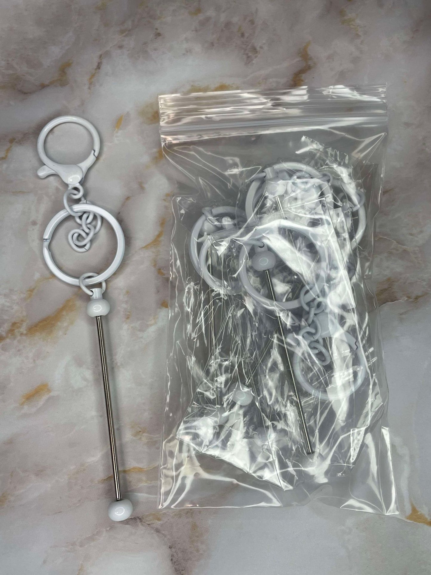 WHOLESALE - WHITE KEYCHAIN BAR 5 PACK