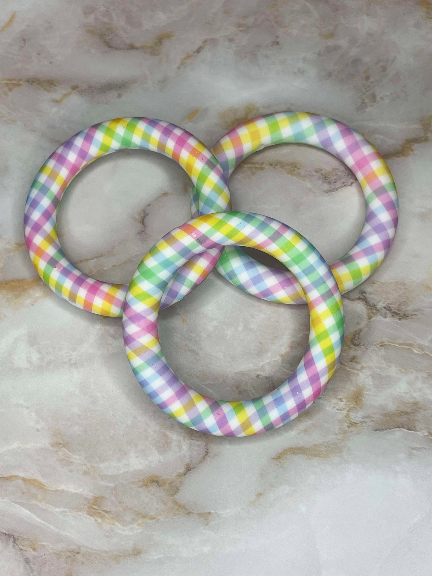 65MM SILICONE RING SPRING SPLASH PLAID