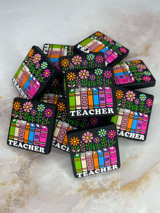 FLORAL BOOKSTACK TEACHER SILICONE FOCAL B36 (1ct)