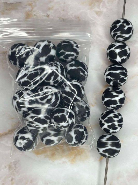 WHOLESALE - P111 BLACK LEOPARD 15MM PRINT 20 PACK