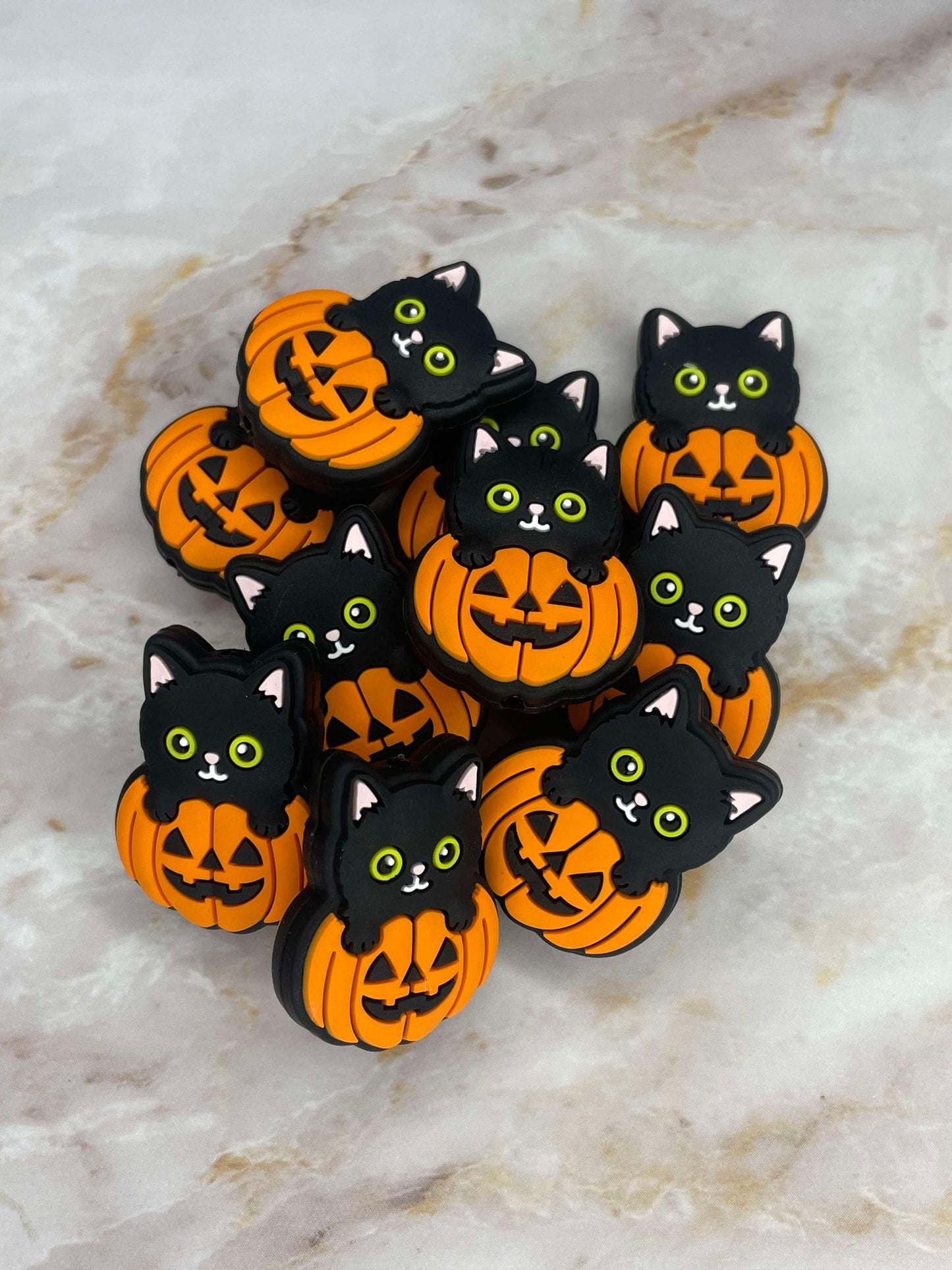 PUMPKIN BLACK KITTY SILICONE FOCAL D144 (1ct)