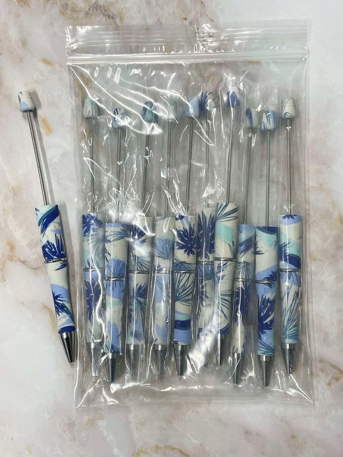 WHOLESALE - PALM TREE BEADABLE PEN 10 PACK